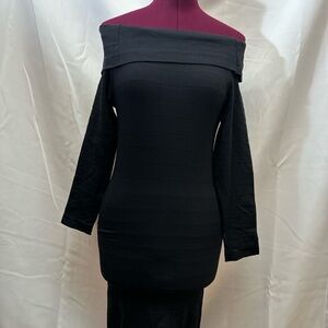 Elegant Black Off-Shoulder Sweater